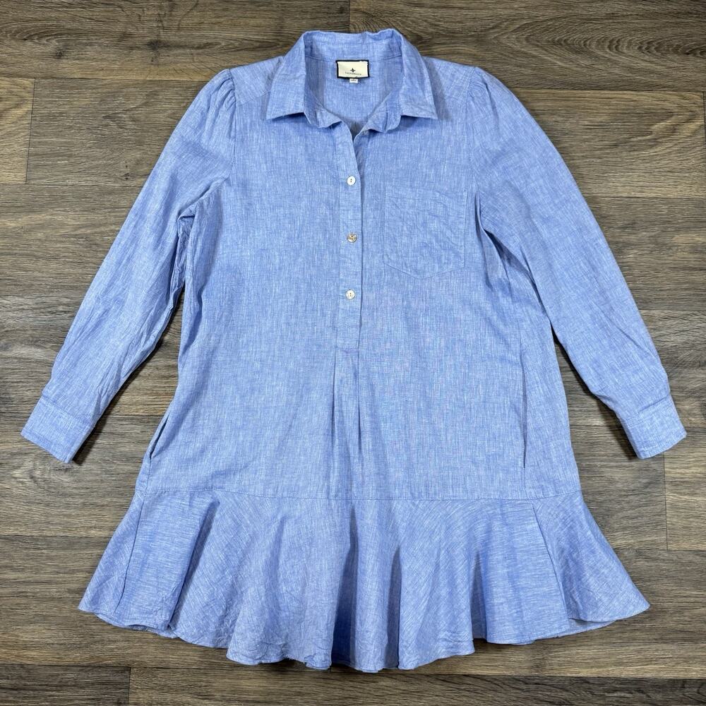 Tucker Light Blue Linen Mini Dress